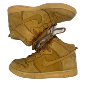 Nike Dunk High Premium GS Flax Tan Suede Sneakers Youth 6.5 Wheat Shoes